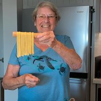 May be an image of 1 person and pasta